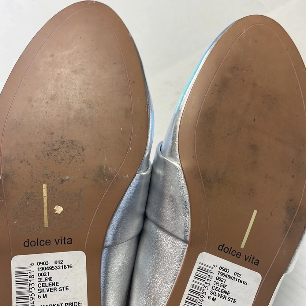 Dolce Vita silver slides